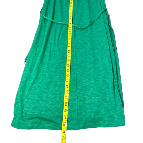 Joe Fresh Green Sleeveless Lace Design Belted Midi Dress (L) - Picture 6 of 8